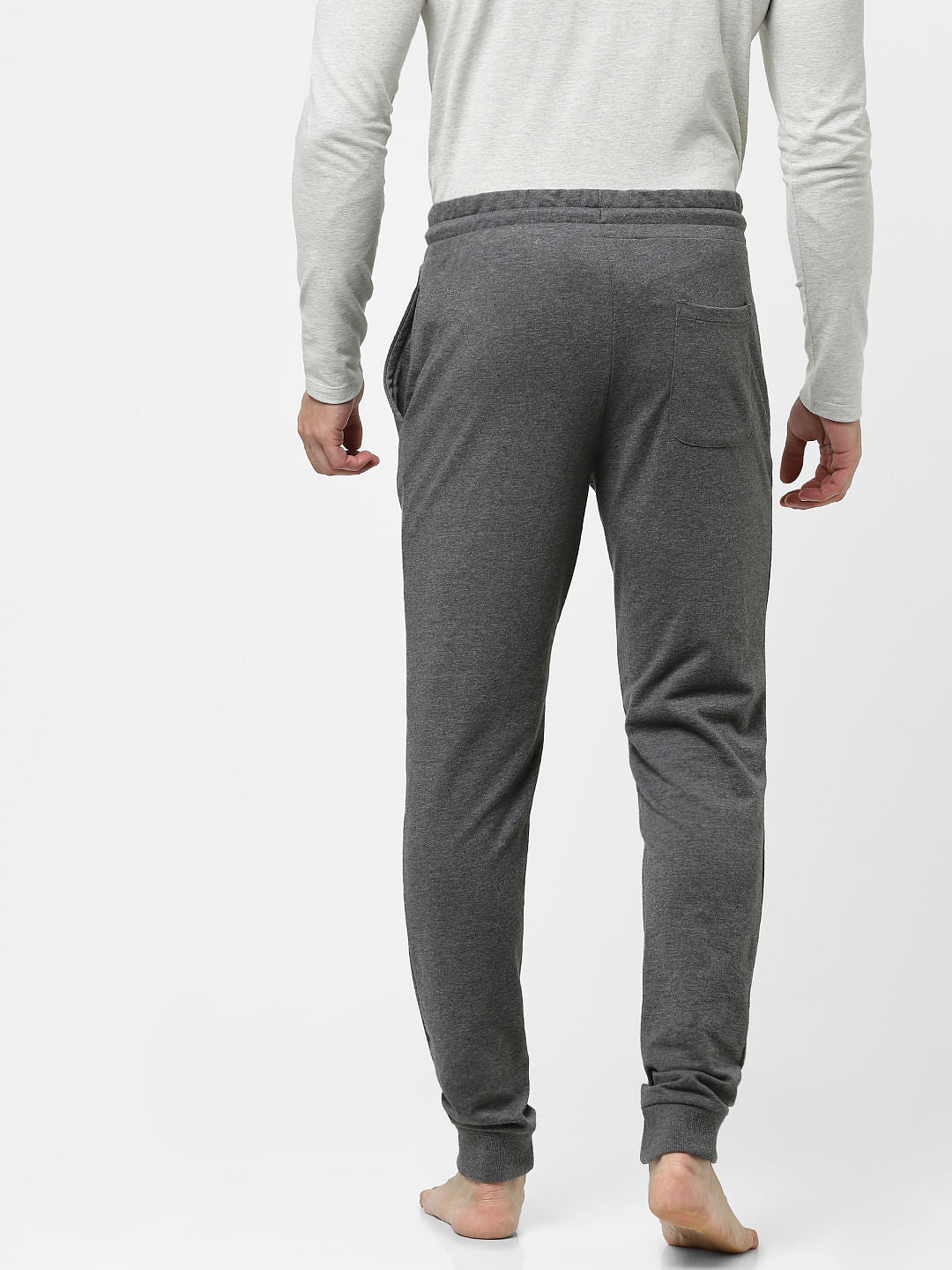 Grey Mid Rise Jogger Trackpants
