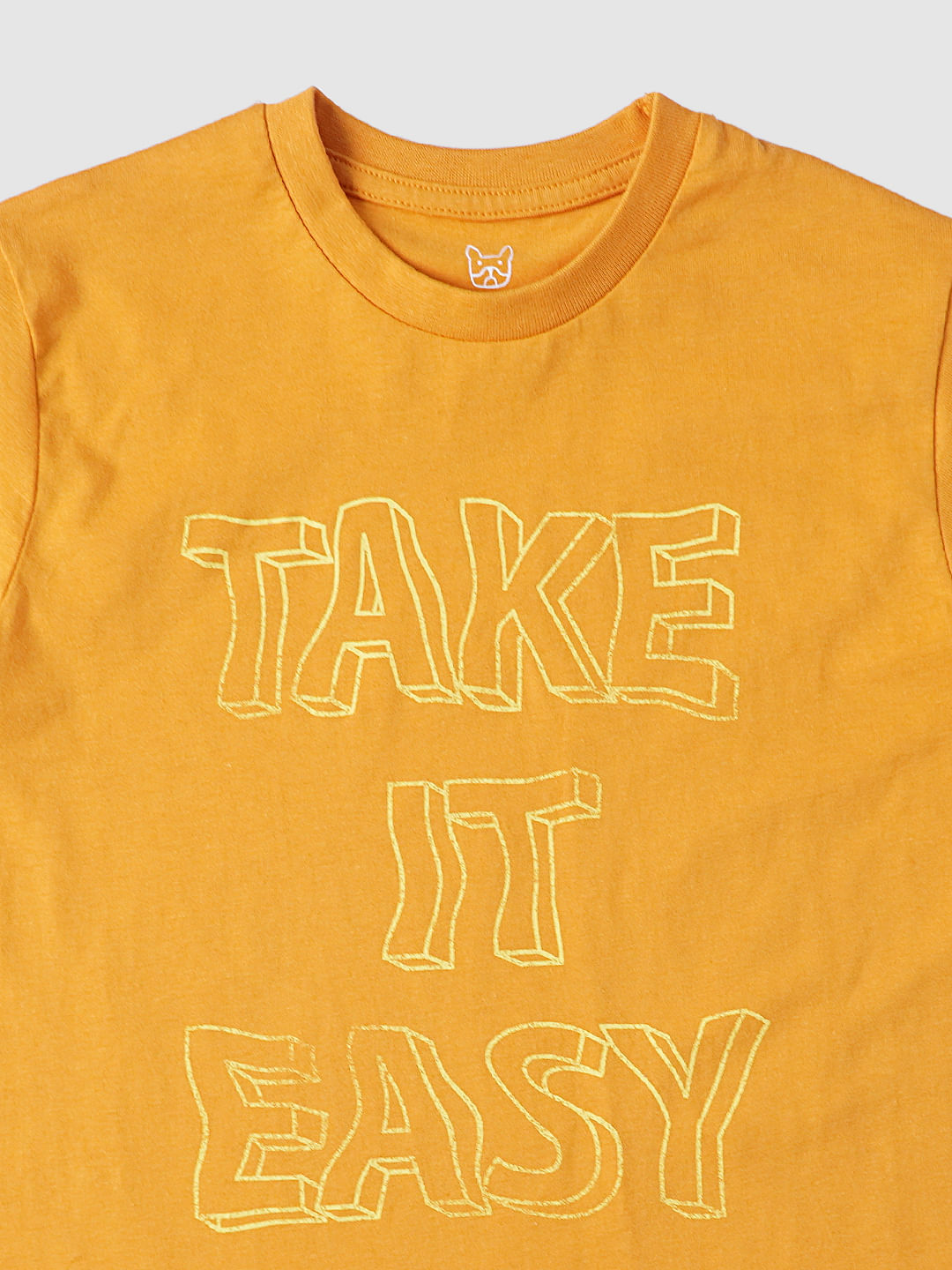 Boys Orange Graphic Print T-shirt