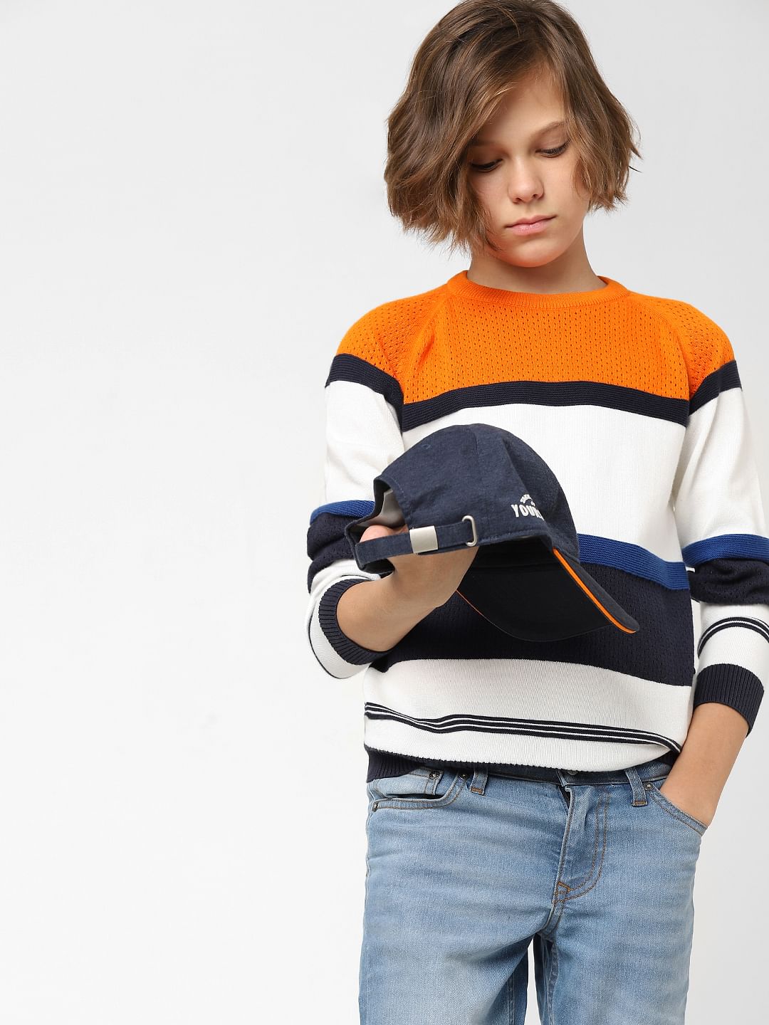 BOYS Multi Coloured Mesh Detail Pullover - 4/5Y