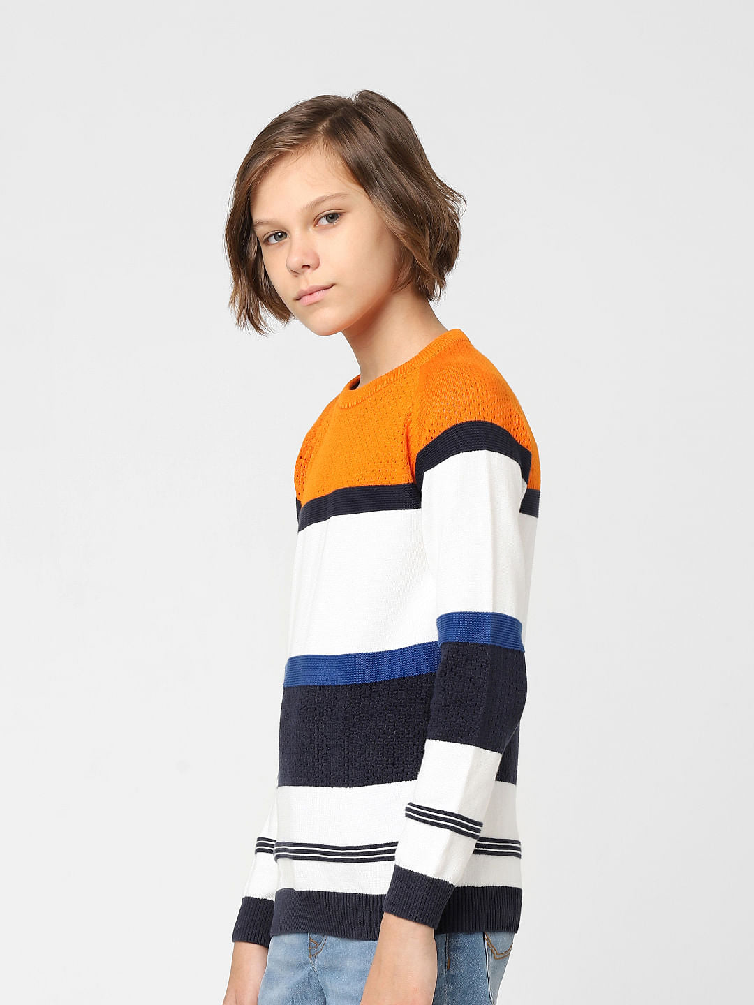 BOYS Multi Coloured Mesh Detail Pullover
