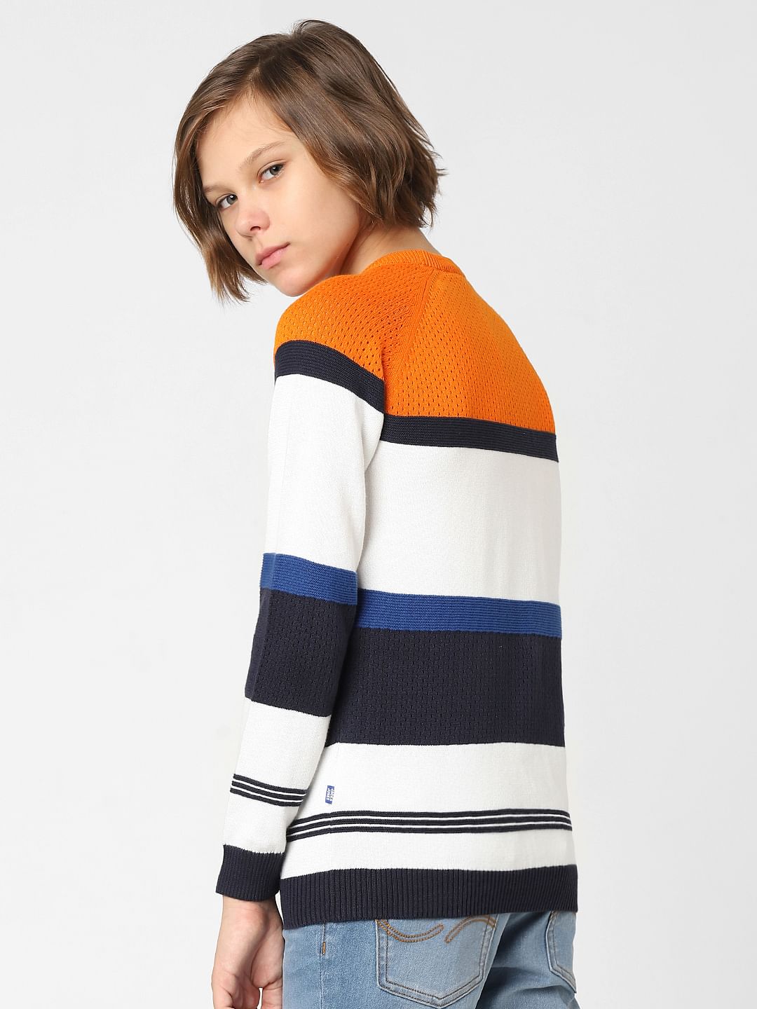 BOYS Multi Coloured Mesh Detail Pullover