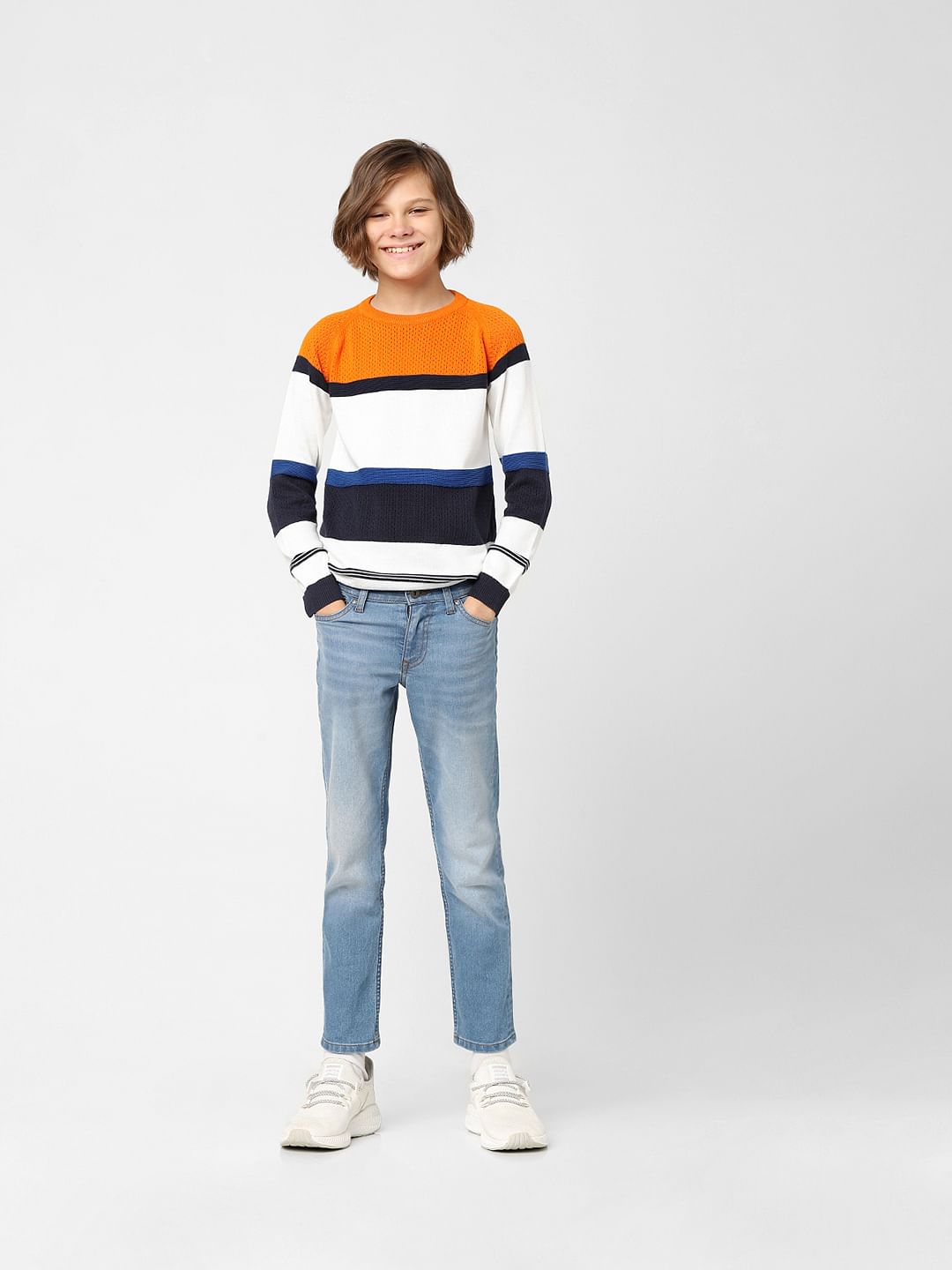 BOYS Multi Coloured Mesh Detail Pullover