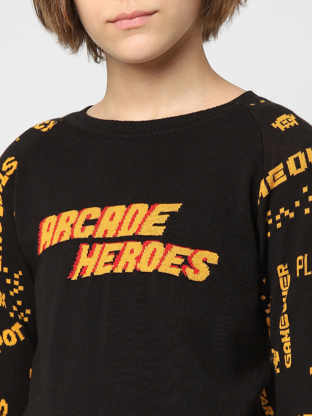 BOYS Black Graphic Print Pullover