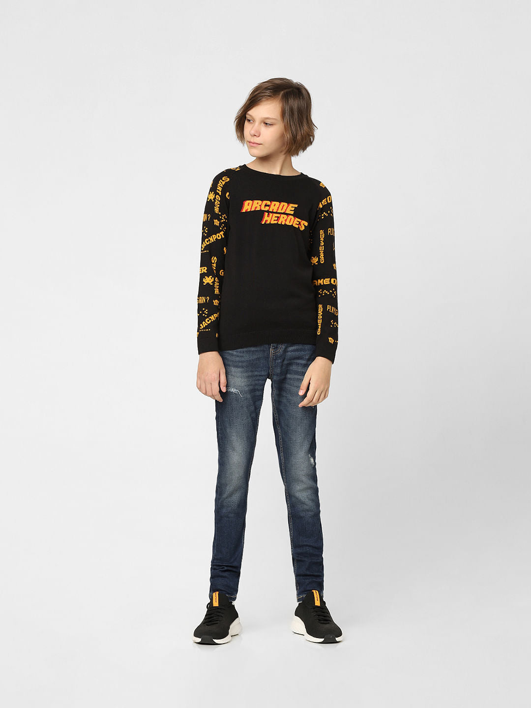 BOYS Black Graphic Print Pullover