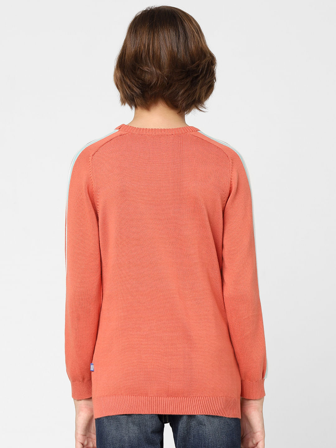 BOYS Orange Tape Detail Pullover