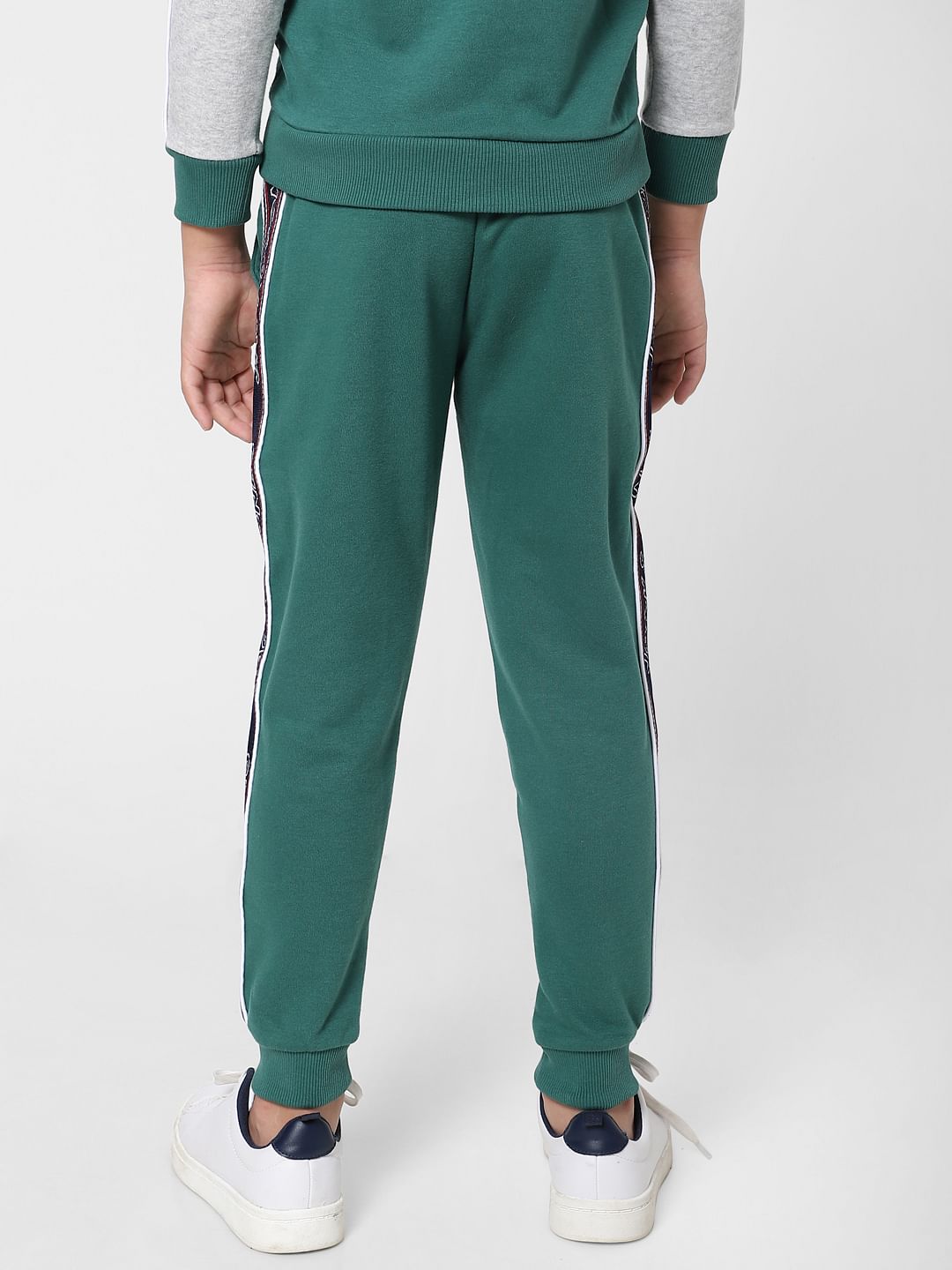 BOYS Green Logo Print Sweatpants
