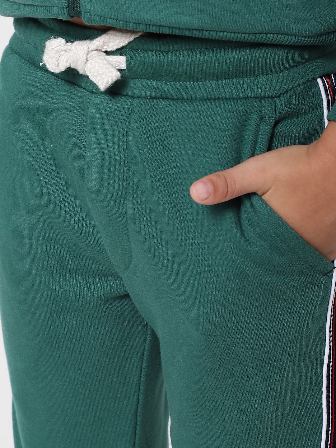 BOYS Green Logo Print Sweatpants
