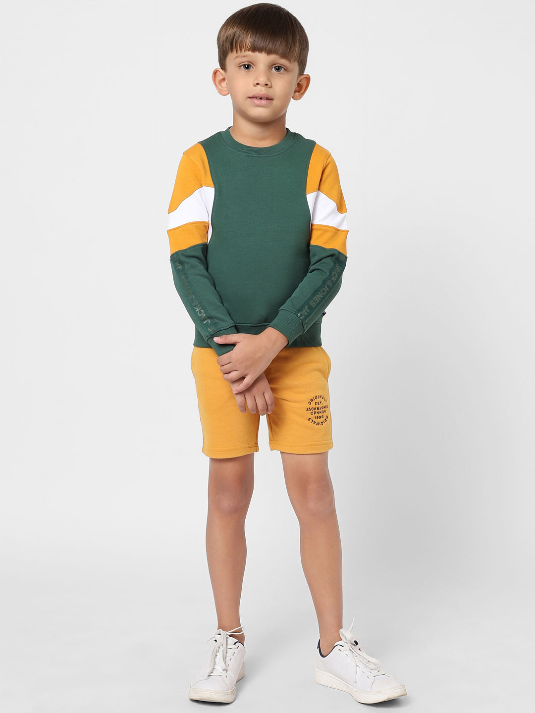 BOYS Green Colourblocked Sweatshirt - 4/5Y
