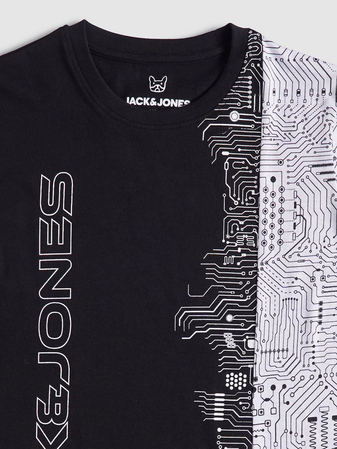 Boys Black Printed Crew Neck T-shirt
