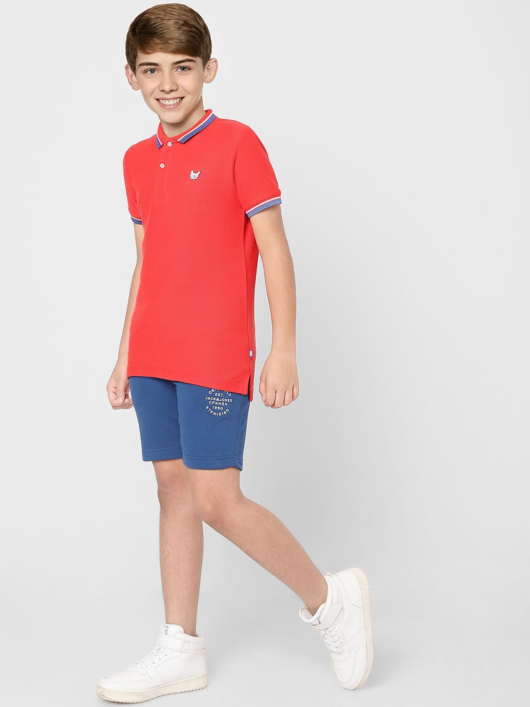 Boys Red Polo Neck T-shirt - 4/5Y