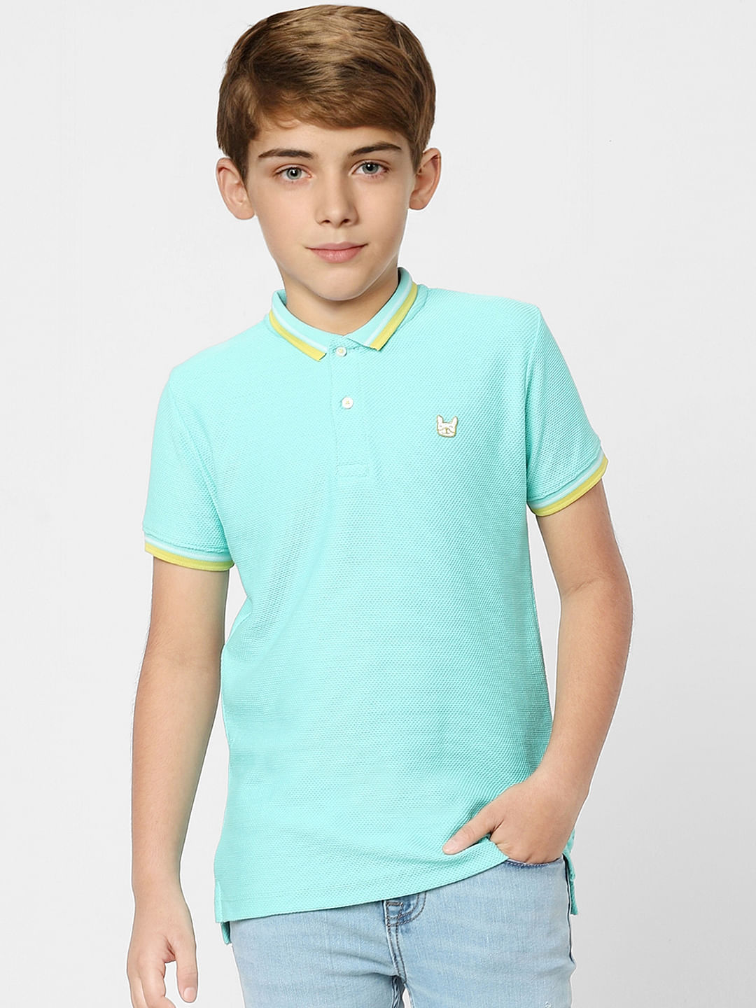 Boys Blue Polo Neck T-shirt