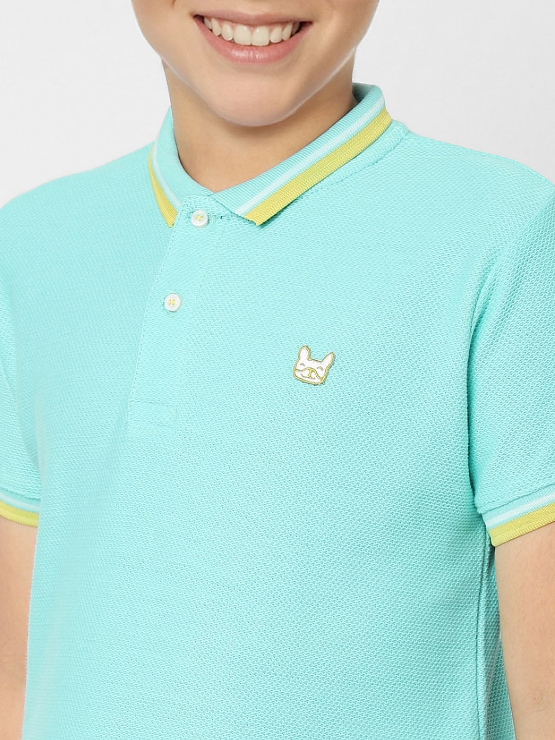 Boys Blue Polo Neck T-shirt