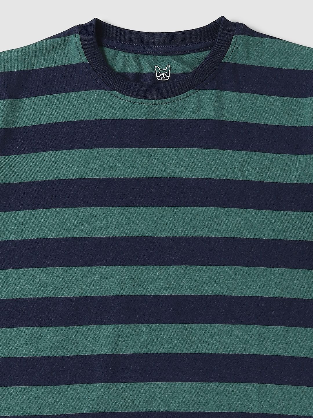 BOYS Green Striped T-shirt