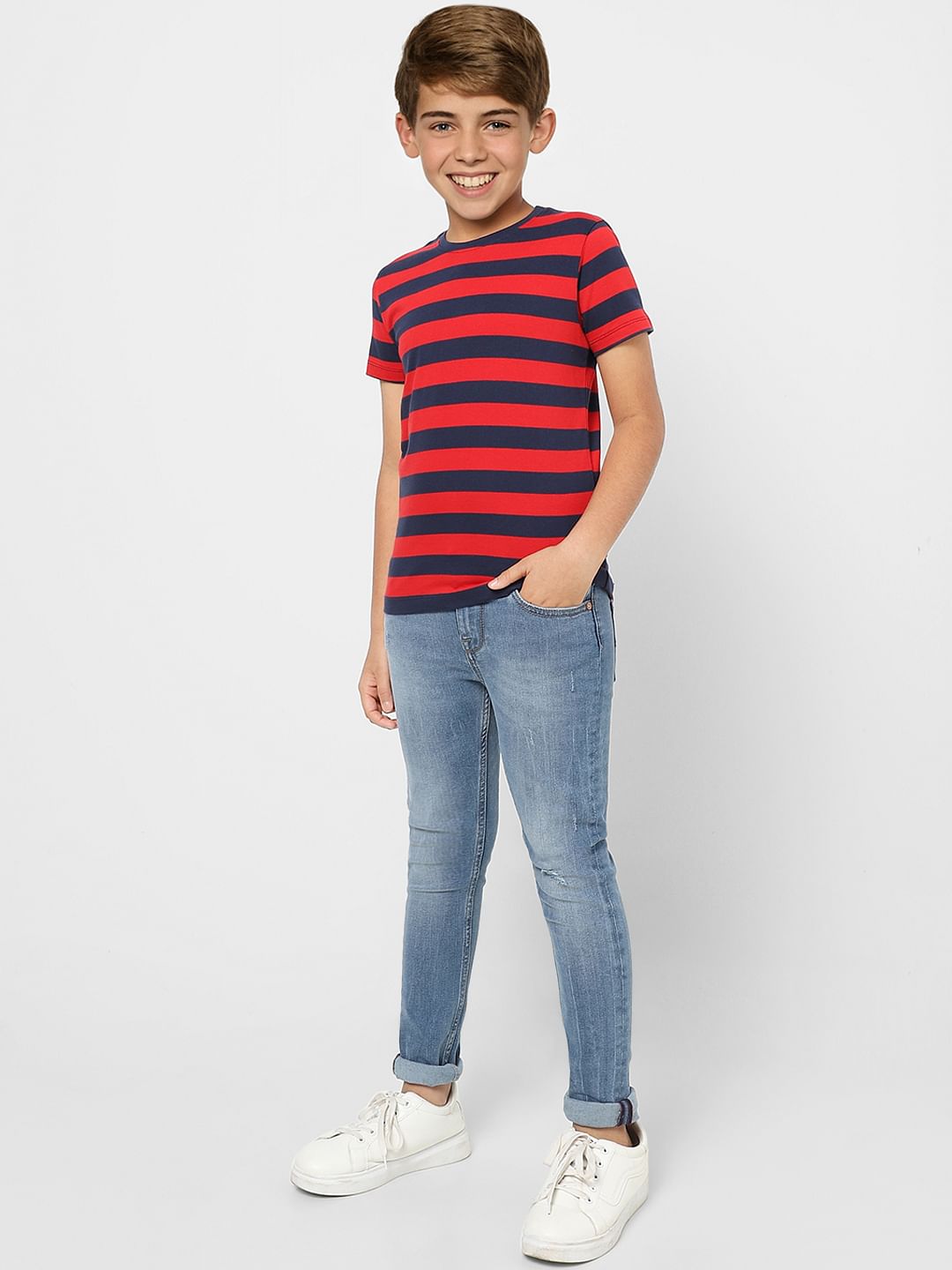 BOYS Red Striped T-shirt