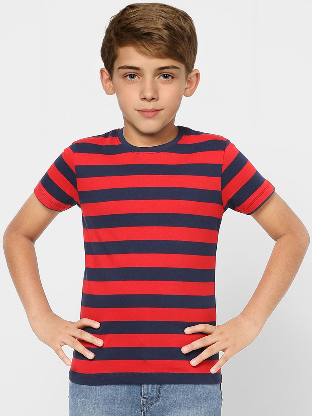BOYS Red Striped T-shirt