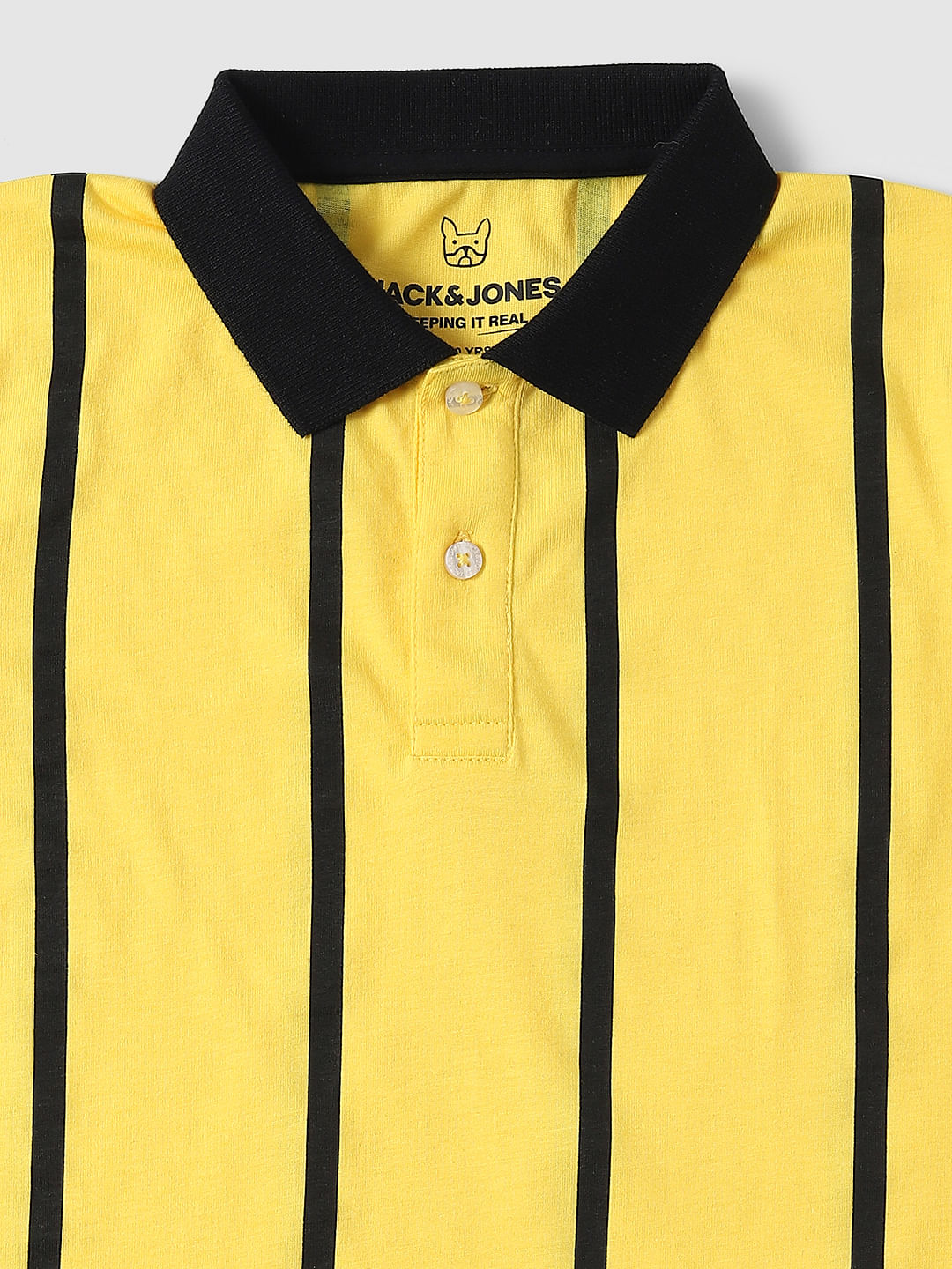 Boys Yellow Striped Polo T-shirt