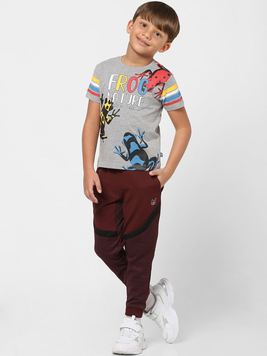 Boys Grey Graphic Print Crew Neck T-shirt