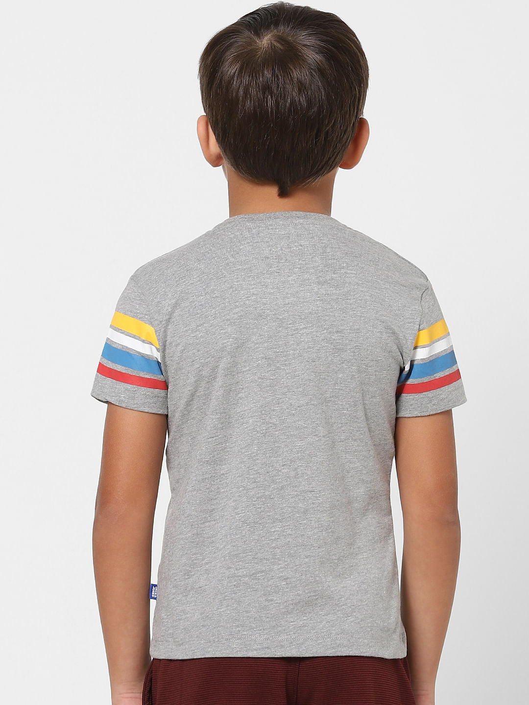 Boys Grey Graphic Print Crew Neck T-shirt