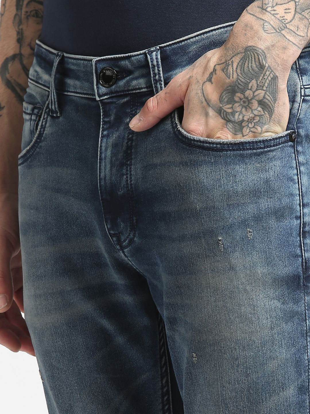 Blue Low Rise Liam Skinny Jeans