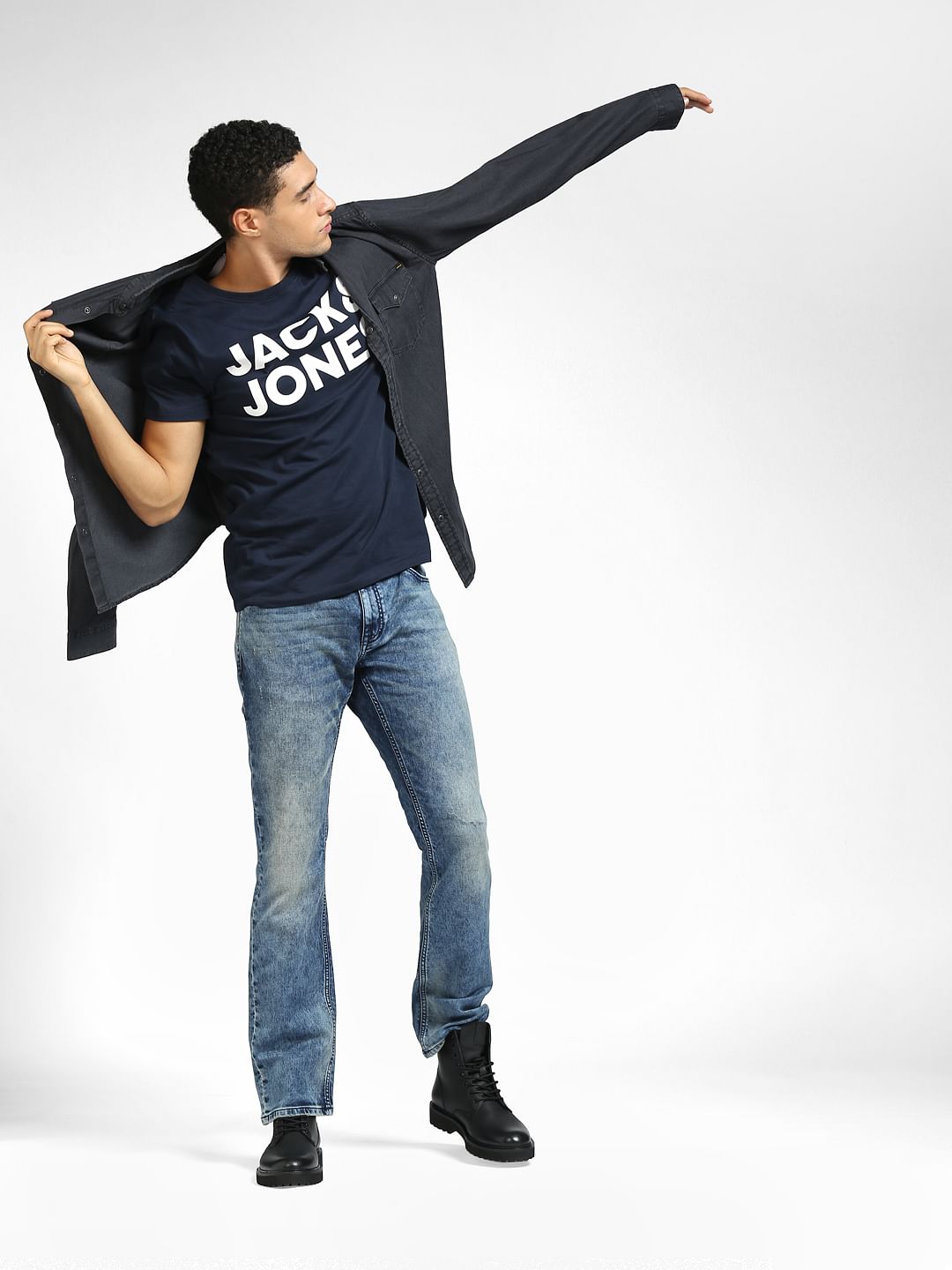 Blue Mid Rise Clark Straight Fit Jeans - 28/30