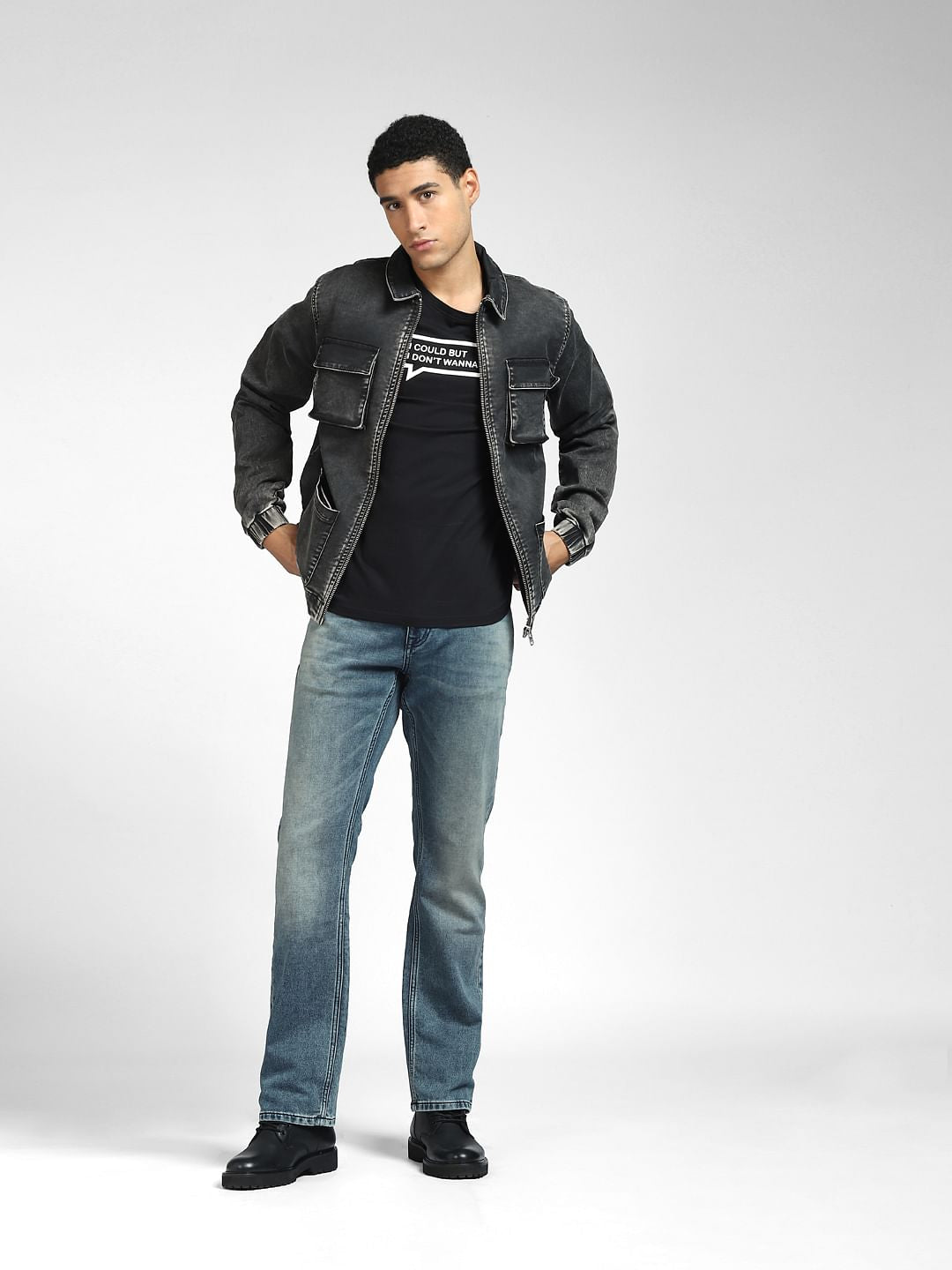 Blue Mid Rise Clark Straight Fit Jeans - 28/30