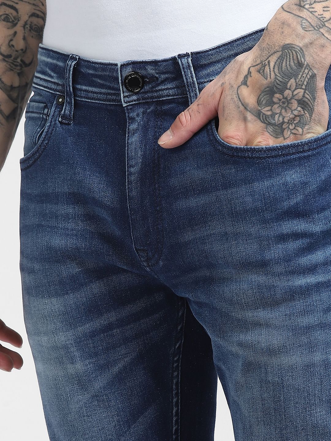 Dark Blue Low Rise Liam Skinny Jeans