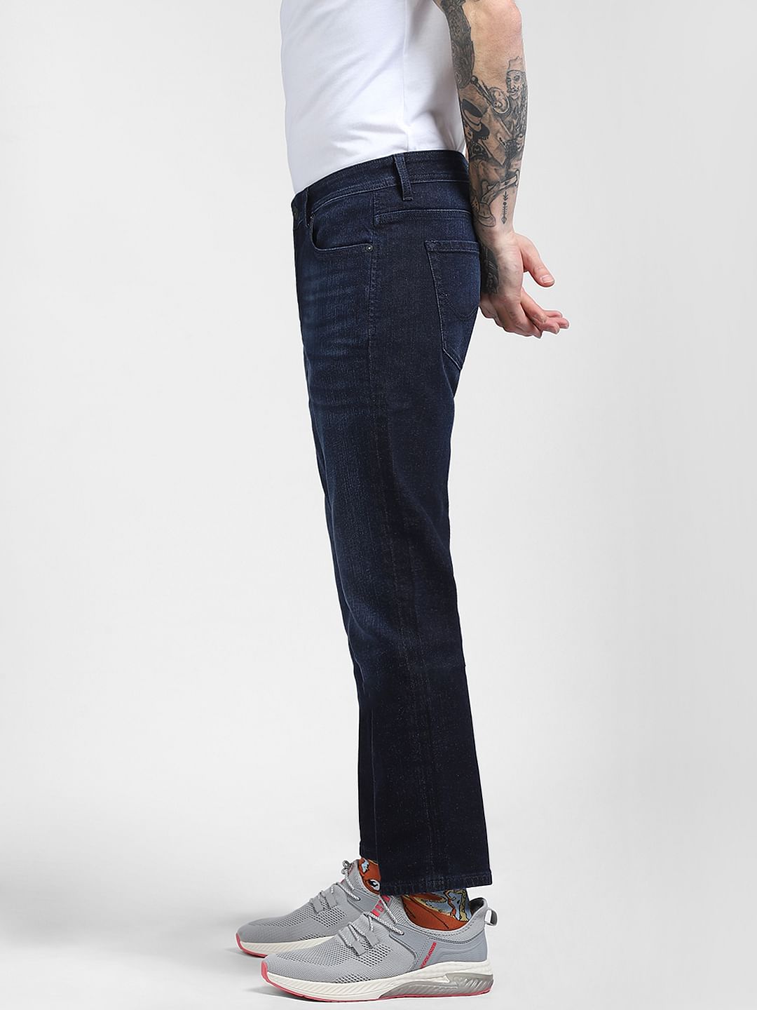 Dark Blue Mid Rise Clark Regular Jeans