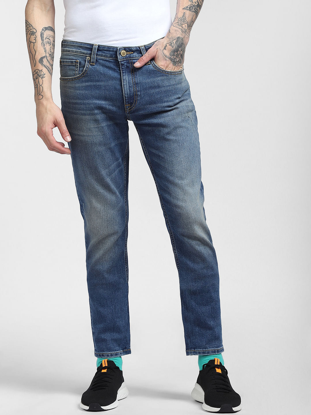 Blue Low Rise Glenn Slim Fit Jeans