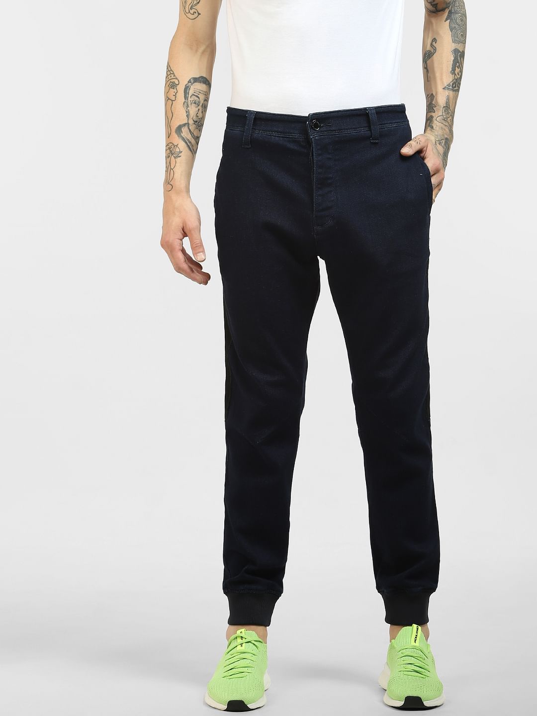 Dark Blue Low Rise Anti-Fit Jeans