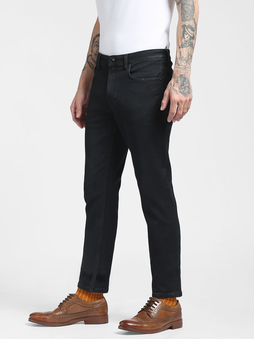 Black Low Rise Glenn Slim Jeans
