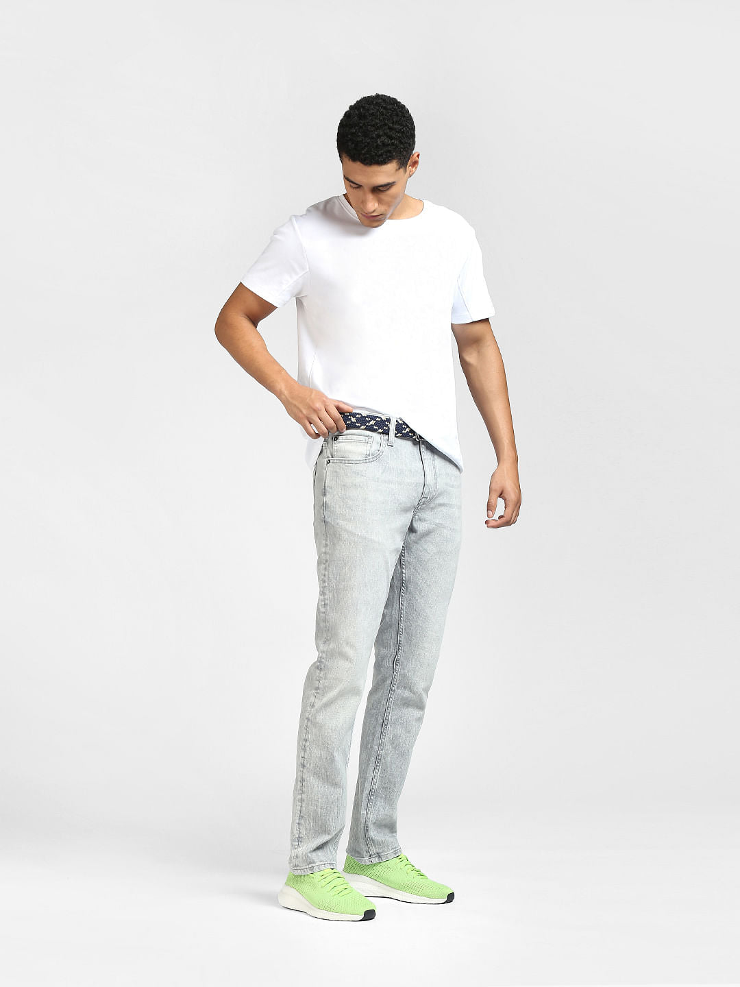 Grey Low Rise Glenn Slim Jeans - 28/30