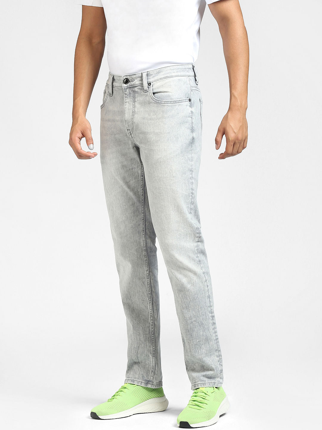 Grey Low Rise Glenn Slim Jeans