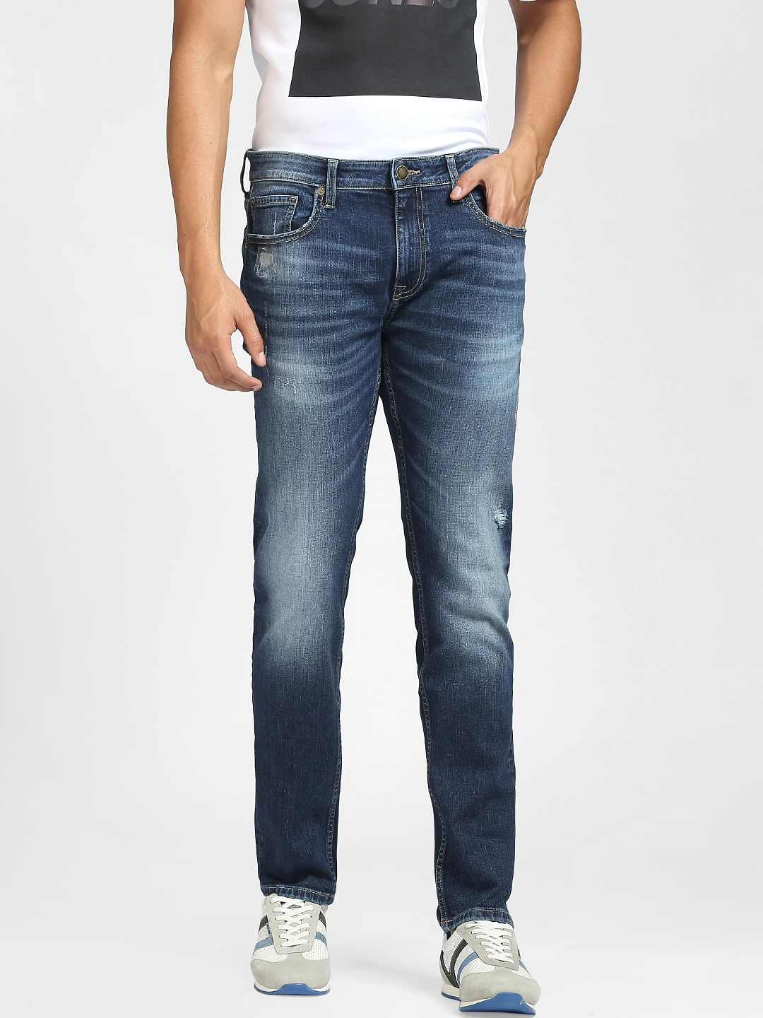 Blue Low Rise Tim Anti Fit Jeans