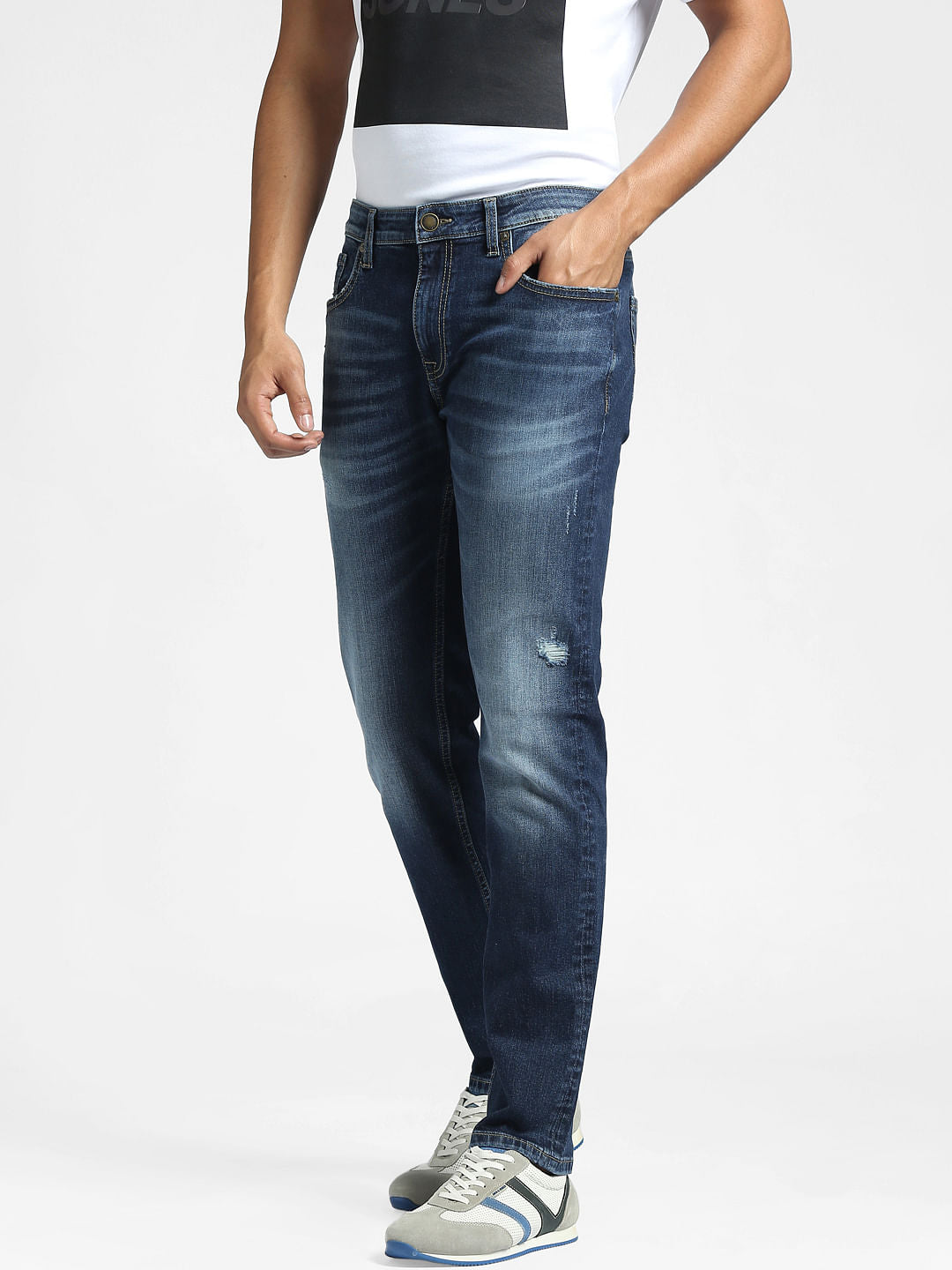 Blue Low Rise Tim Anti Fit Jeans