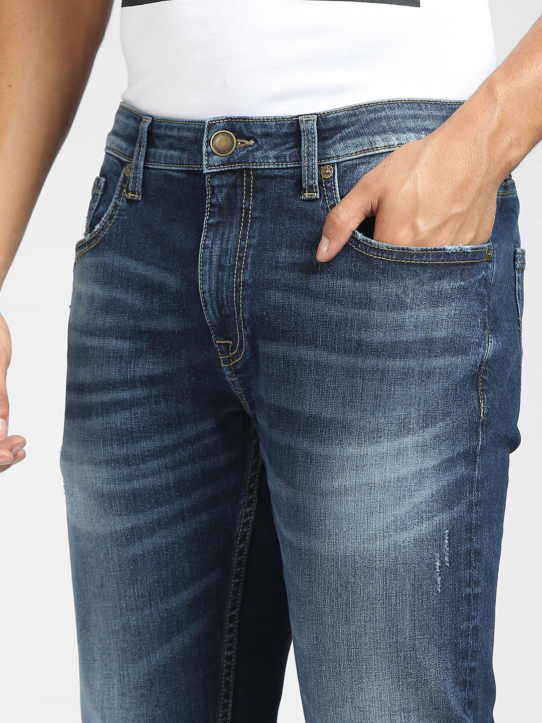 Blue Low Rise Tim Anti Fit Jeans