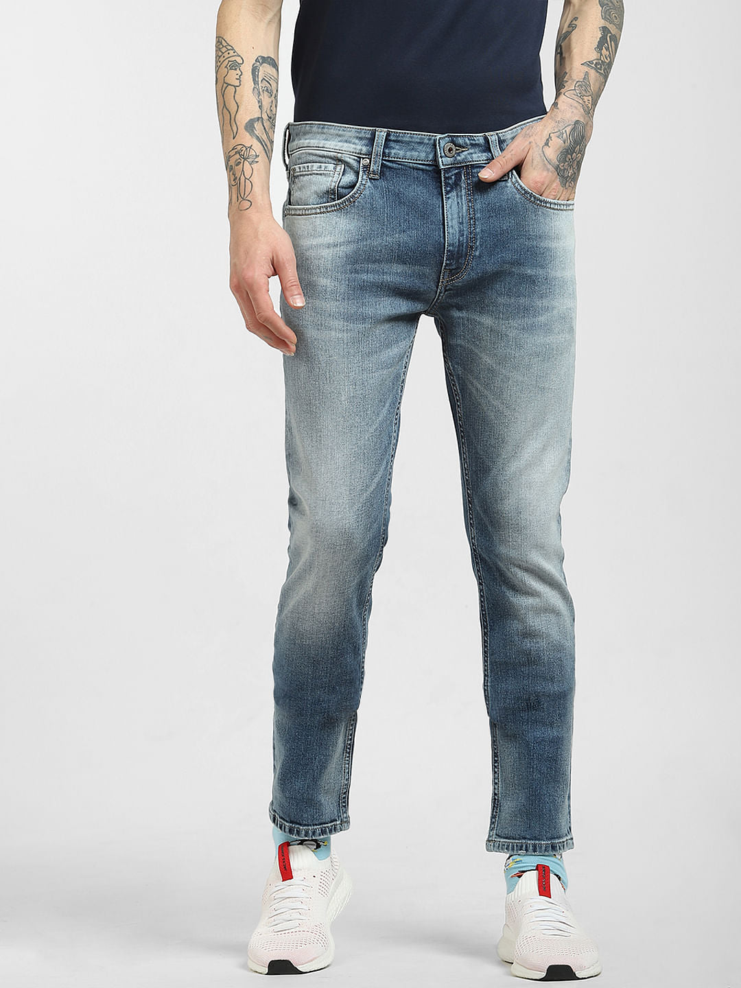 Blue Low Rise Tim Slim Jeans