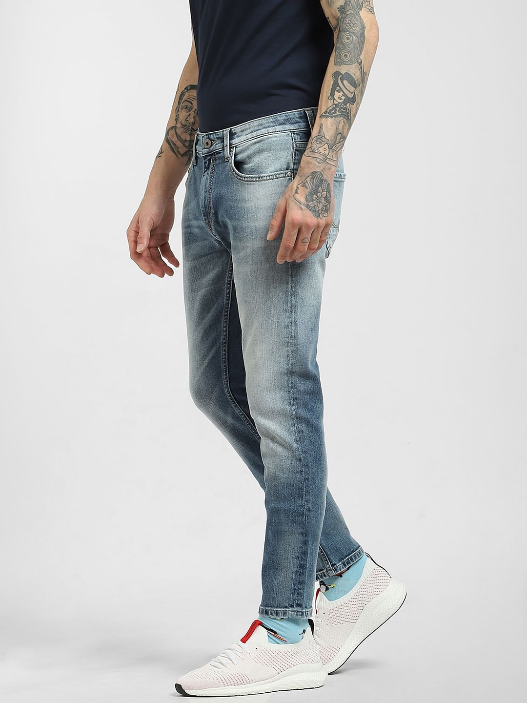Blue Low Rise Tim Slim Jeans