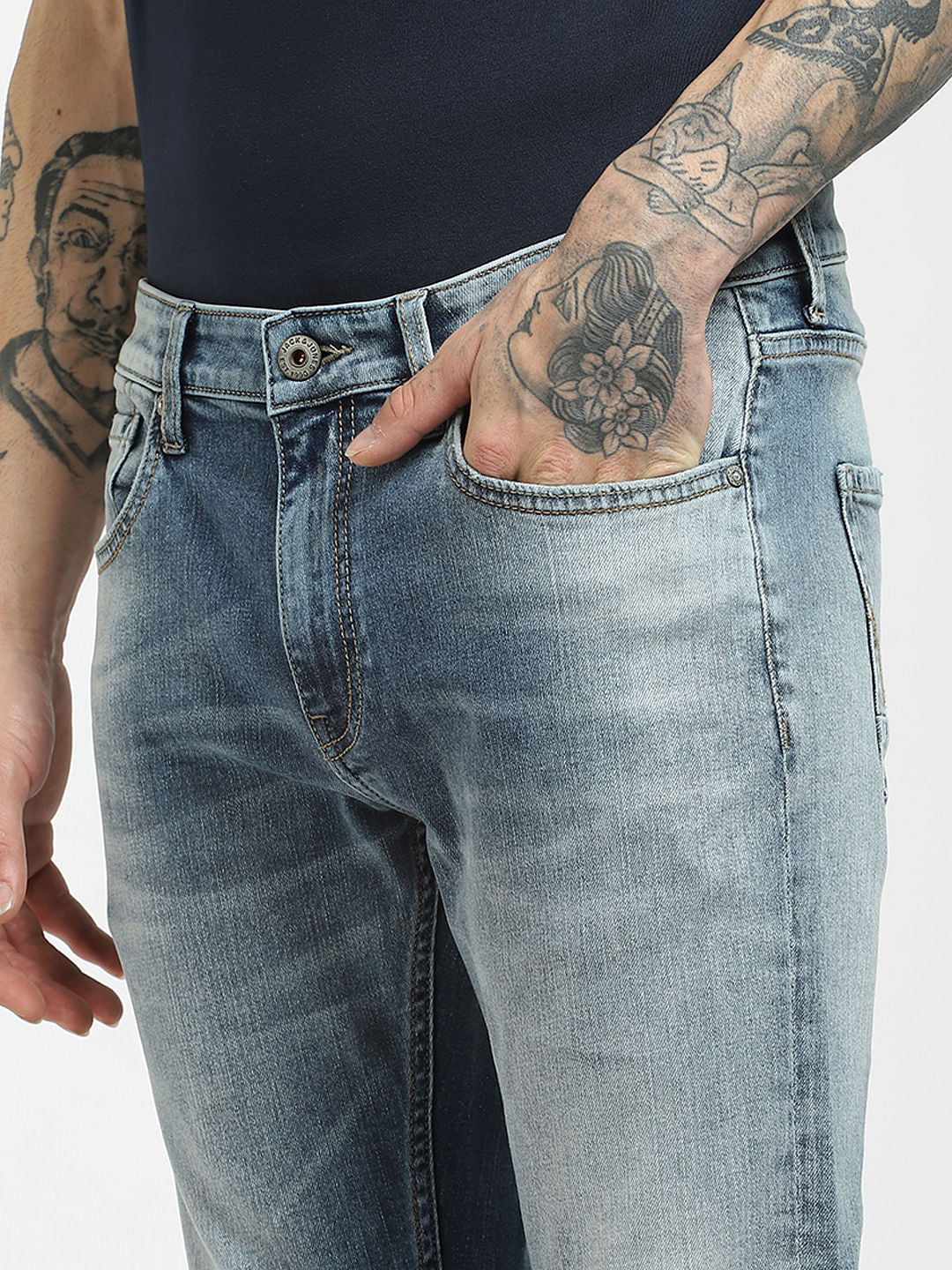 Blue Low Rise Tim Slim Jeans