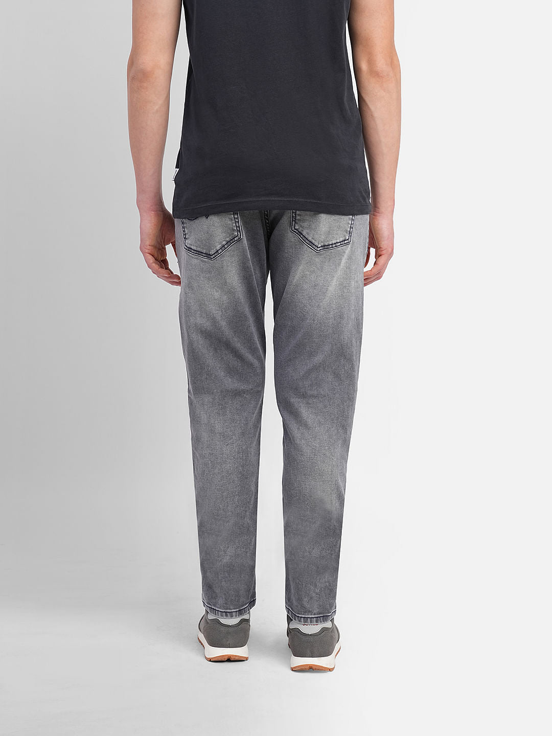 Grey Low Rise Washed Tim Slim Jeans
