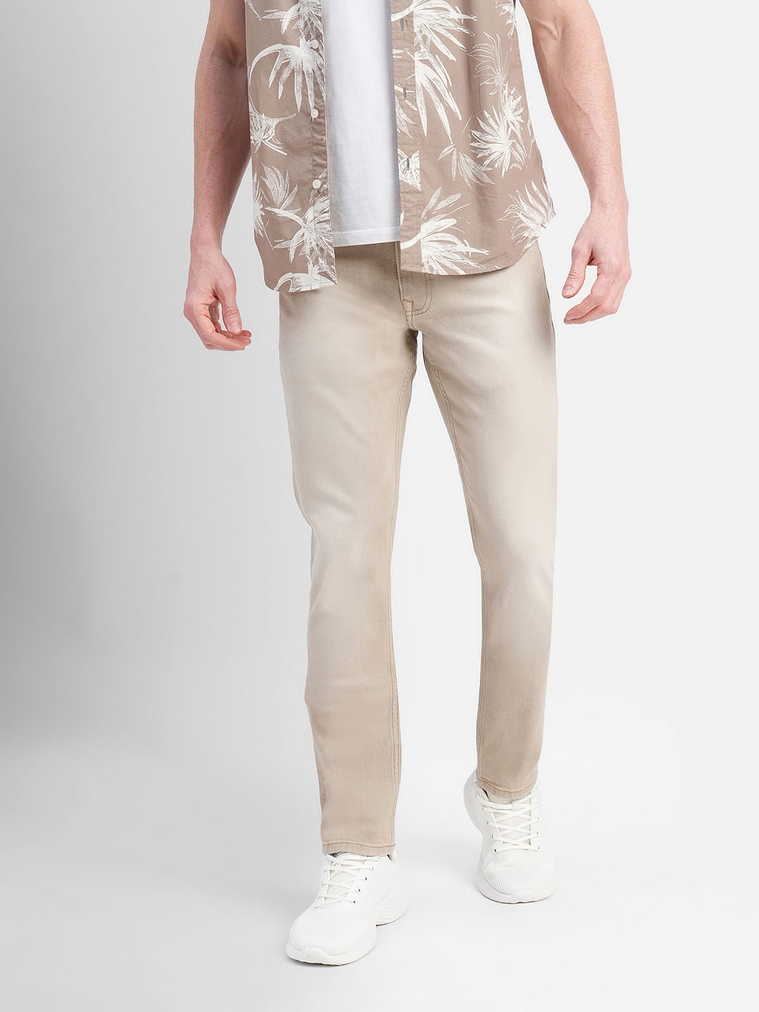 Khaki Low Rise Glenn Slim Fit Jeans