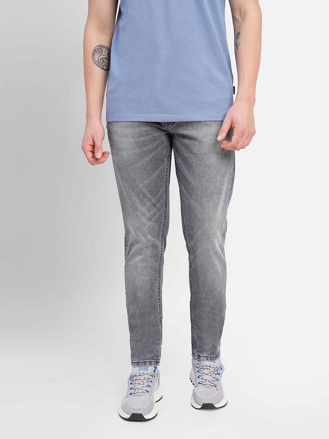 Grey Low Rise Washed Ben Skinny Jeans