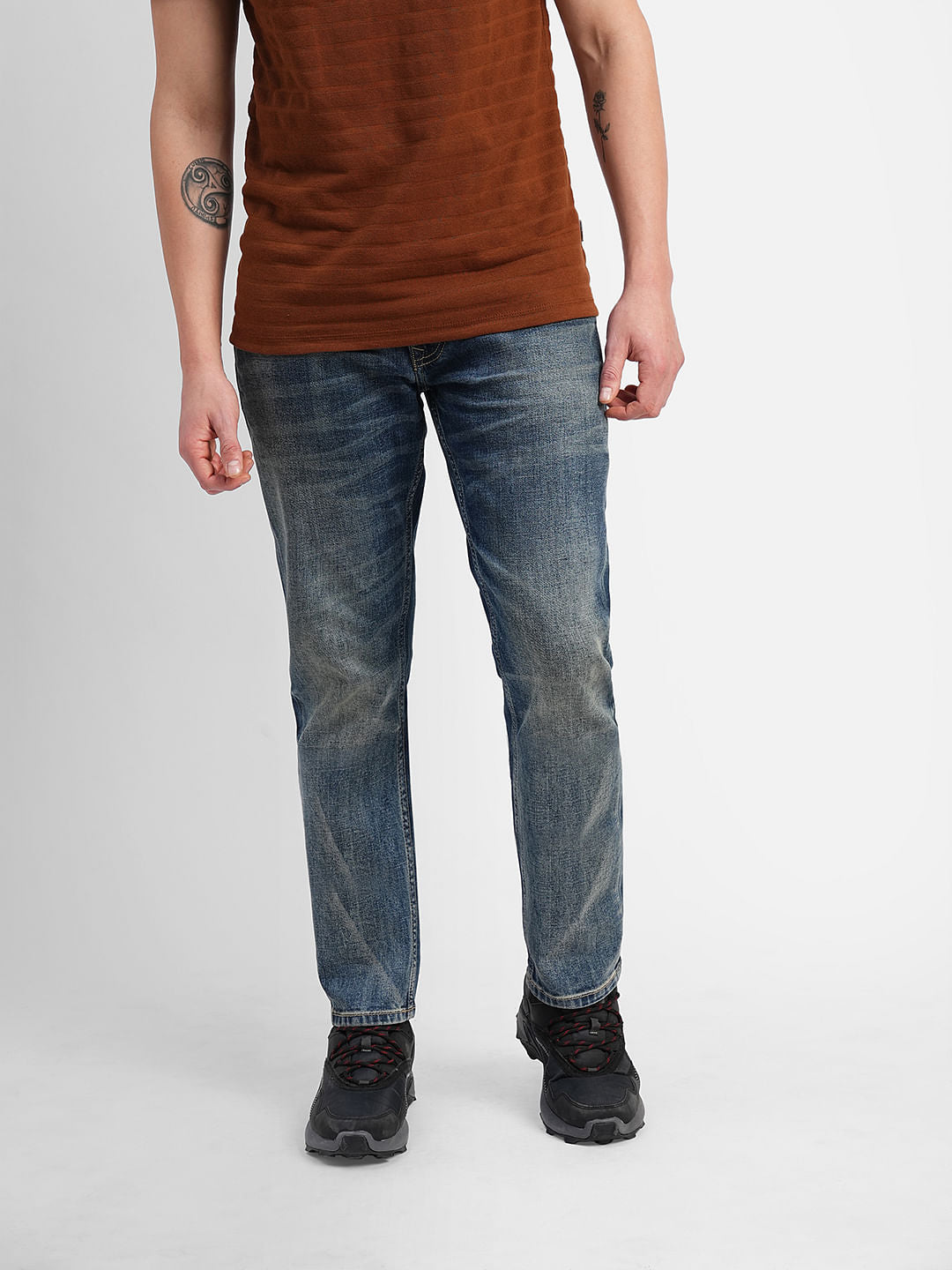 Blue Low Rise Tim Anti Fit Jeans