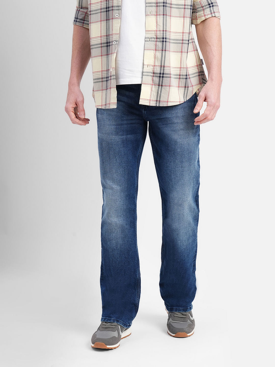 Blue High Rise Washed Ray Bootcut Jeans