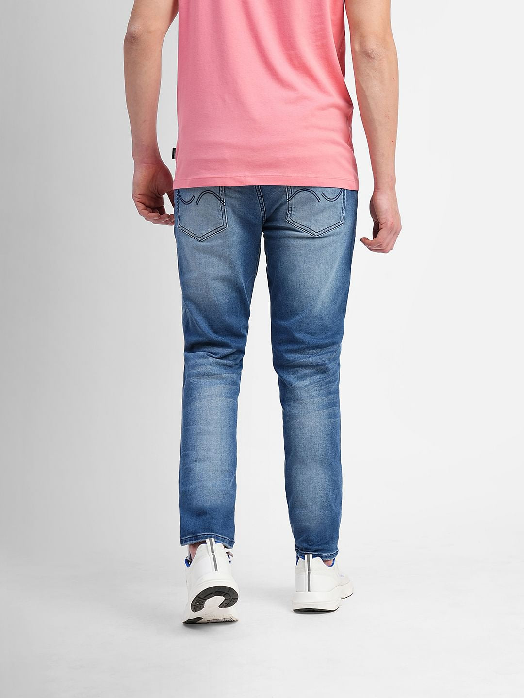 Blue Low Rise Washed Ben Skinny Fit Jeans