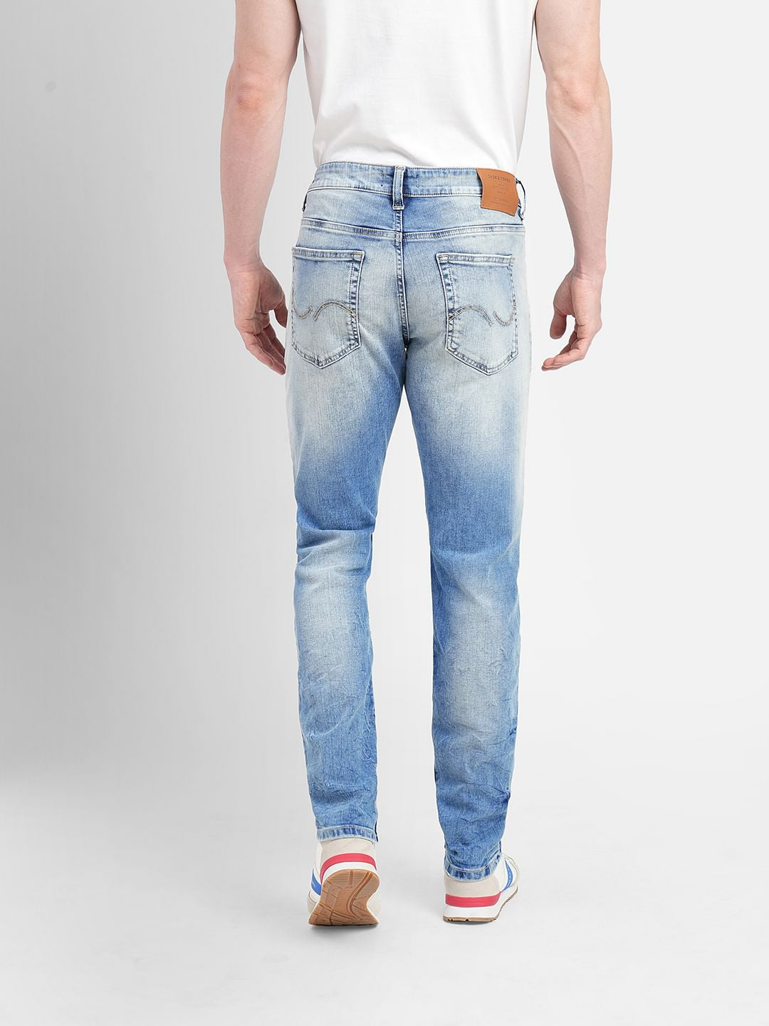 Light Blue Low Rise Distressed Slim Fit Jeans