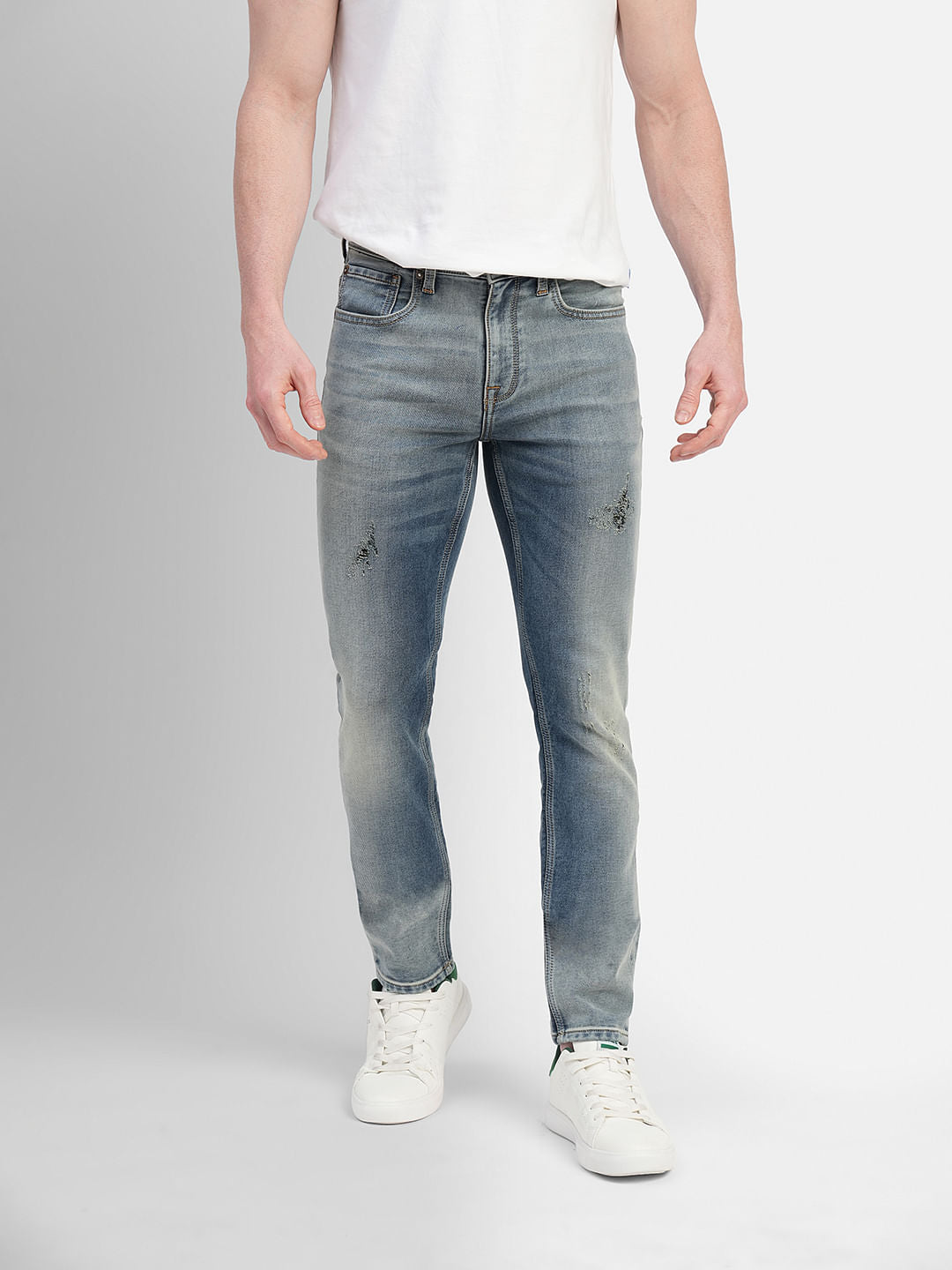 Light Blue Low Rise Washed Glenn Slim Jeans