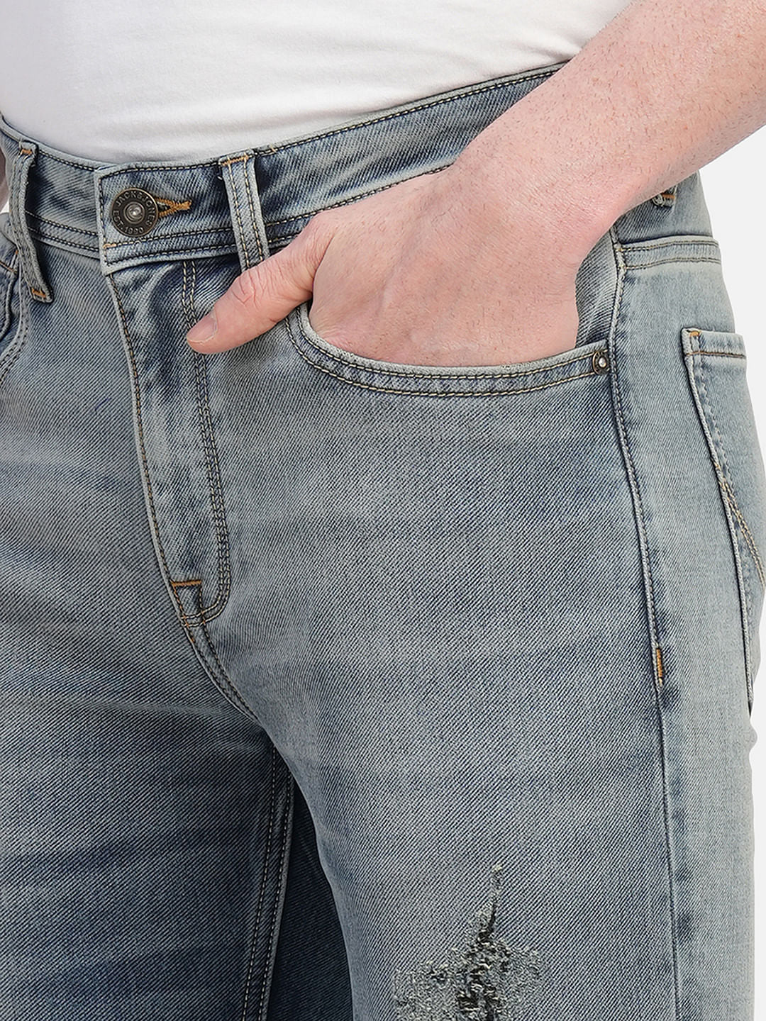 Light Blue Low Rise Washed Glenn Slim Jeans
