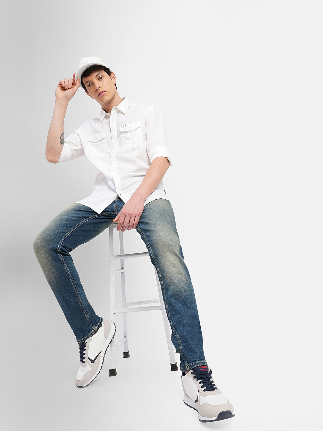 Blue Low Rise Washed Ben Skinny Jeans