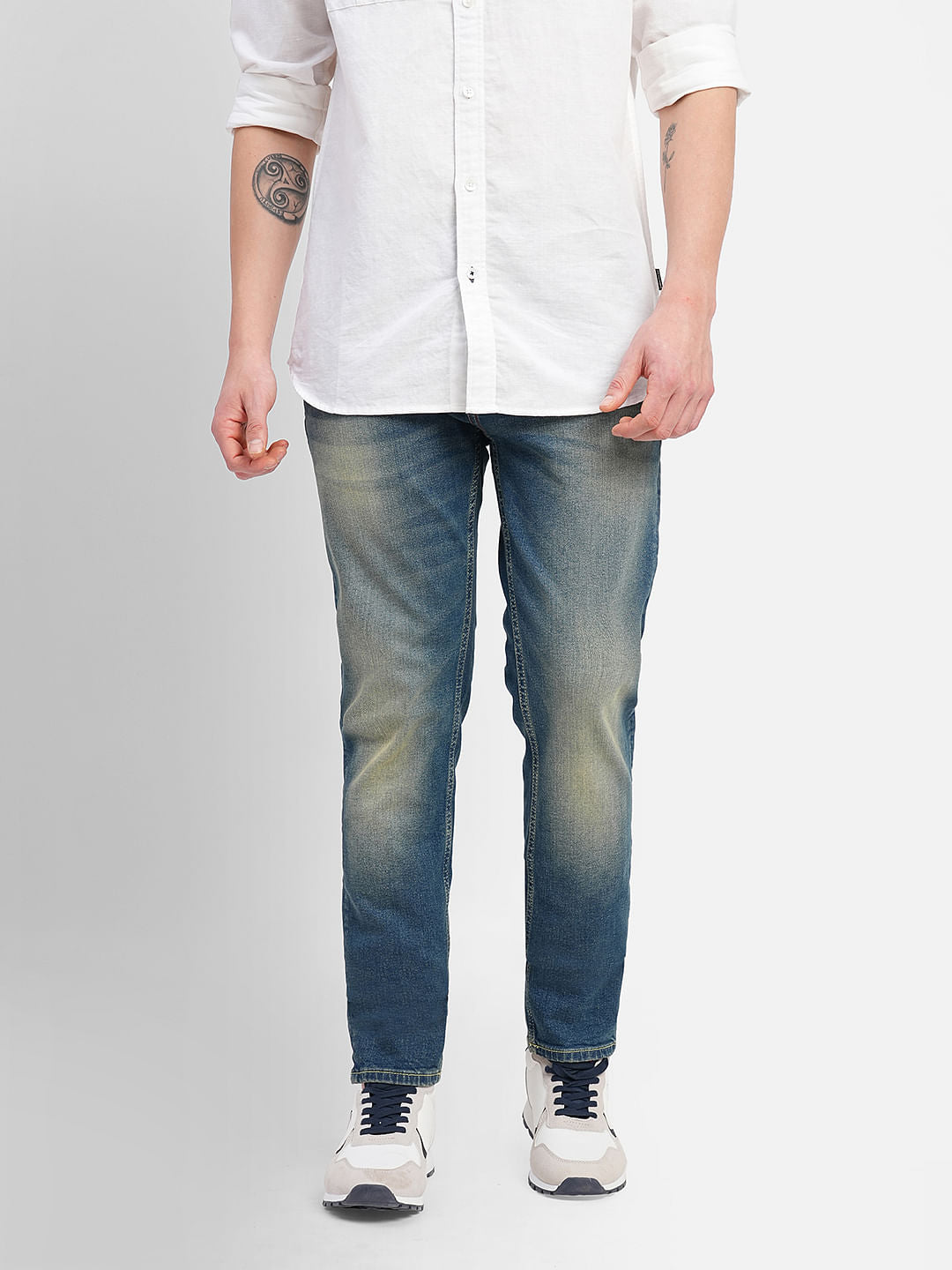 Blue Low Rise Washed Ben Skinny Jeans