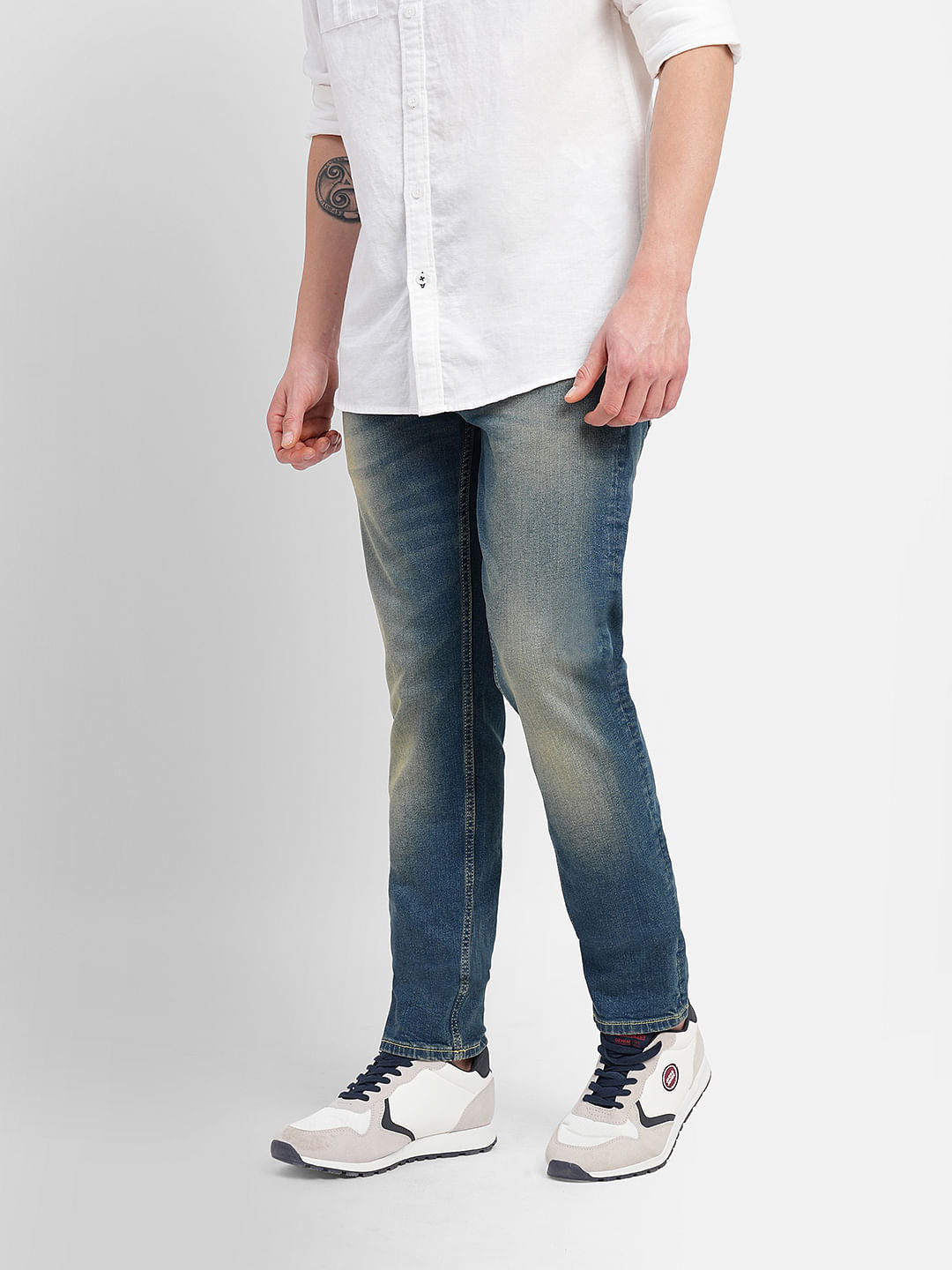 Blue Low Rise Washed Ben Skinny Jeans